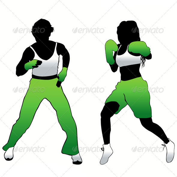 Fitness Silhouettes Set by kaludov | GraphicRiver